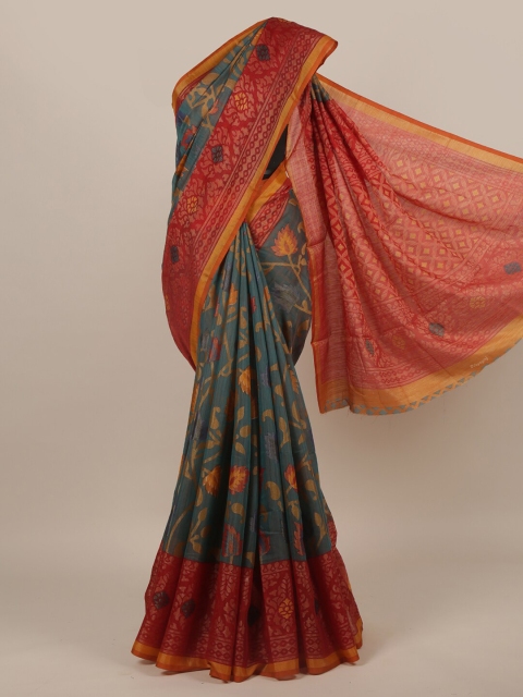 

Pothys Blue & Red Floral Saree