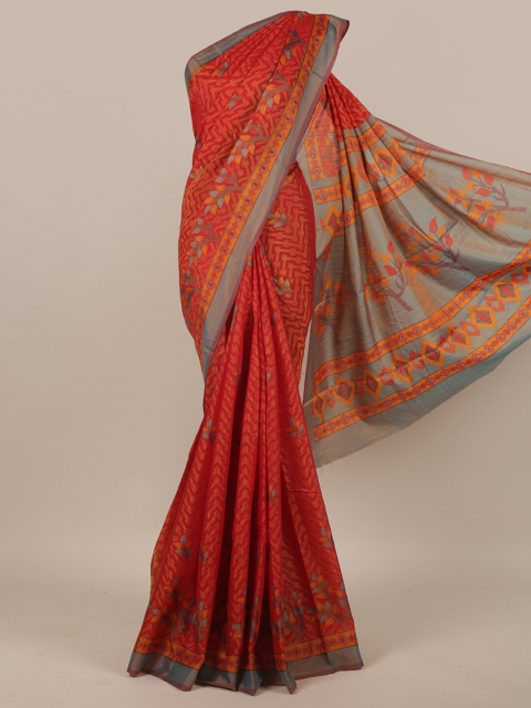 

Pothys Red & Grey Woven Design Saree