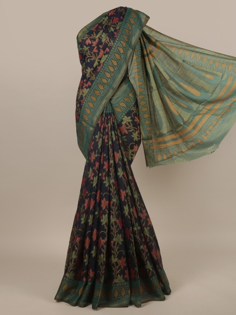 

Pothys Navy Blue & Green Woven Design Saree