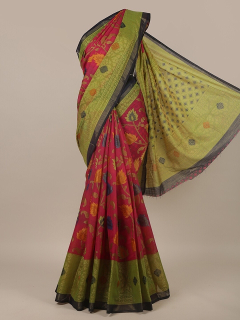 

Pothys Pink & Green Floral Saree