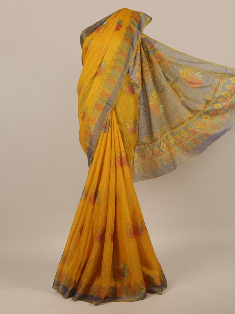 

Pothys Yellow & Red Floral Printed Saree