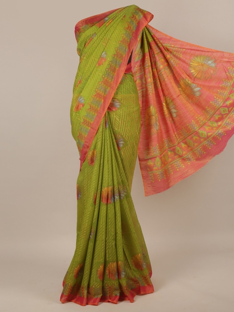 

Pothys Green & Orange Printed Saree