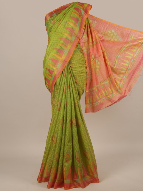 

Pothys Green & Pink Printed Saree
