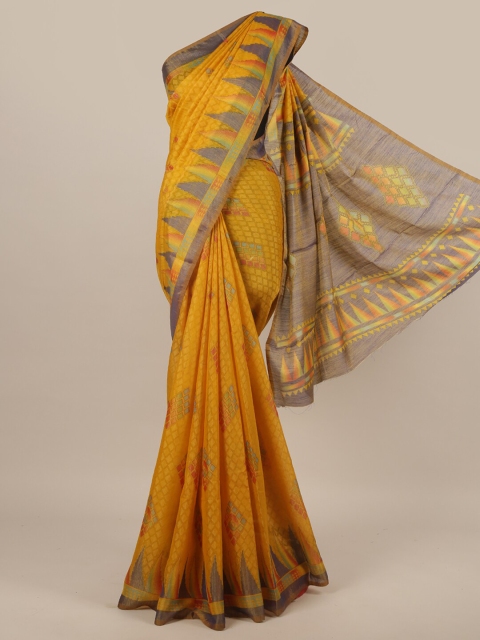 

Pothys Mustard & Green Chiffon Saree