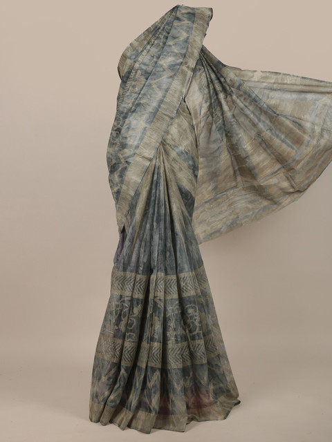 

Pothys Grey & Brown Jute Silk Saree