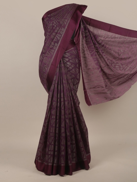 

Pothys Purple Woven Design Jute Silk Saree