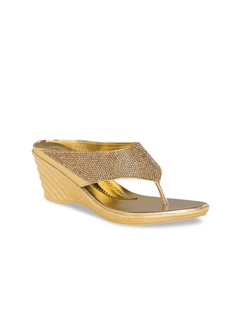 

LONDON STEPS Gold-Toned Wedge Sandals