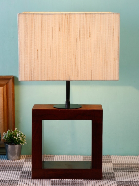 

Devansh Off-White Square Shaped Wood Table Lamp