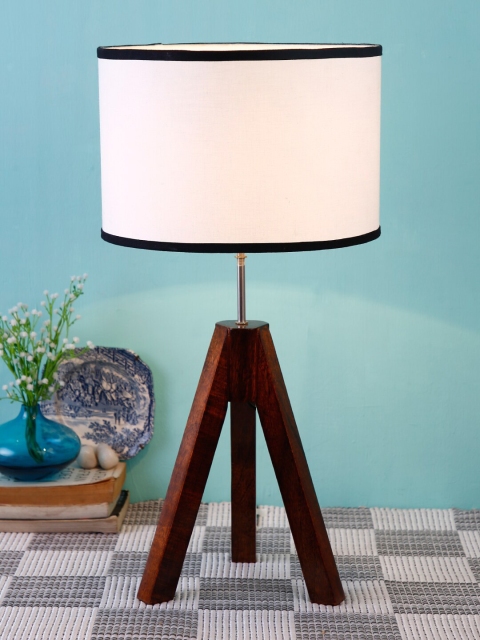 

Devansh White & Black Conical Tripod Wood Table Lamp