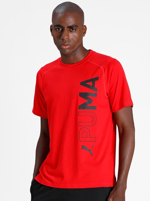 

Puma Men Red Brand Logo Printed Training T-Shirt