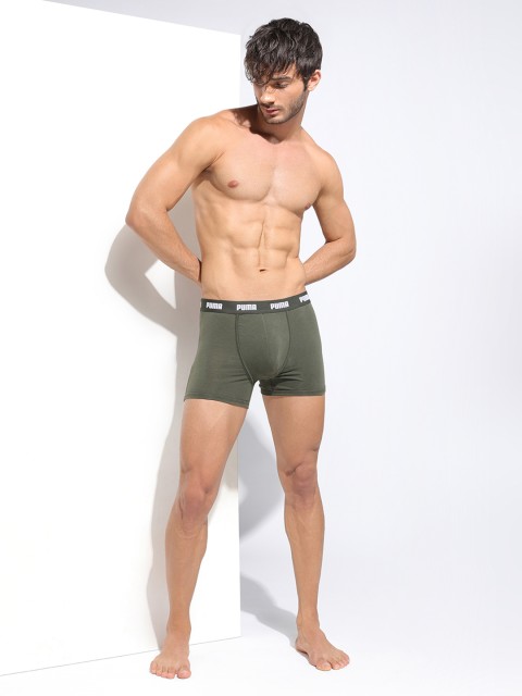 

Puma Men Black & Red Pack of 3 Cotton Stretch Plain Trunk