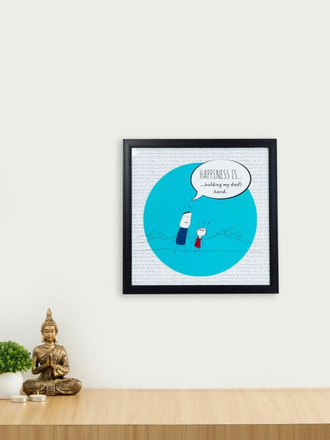 

Home Centre Blue & White Printed Happiness Picture Framed Wall Art