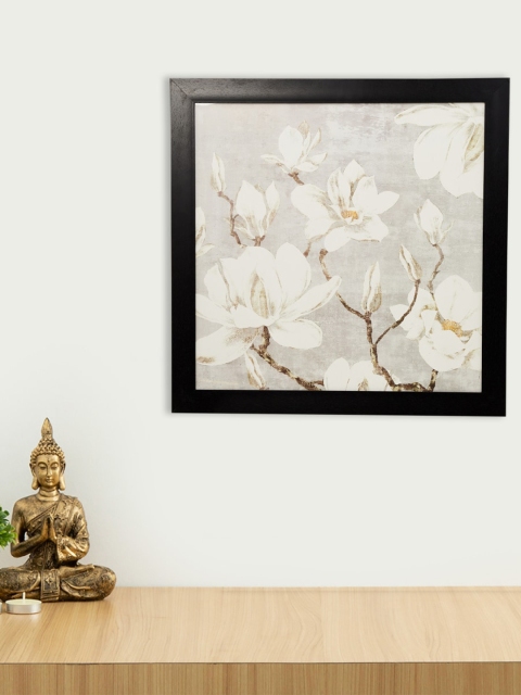 

Home Centre Metallic & White Floral Pot Wall Art