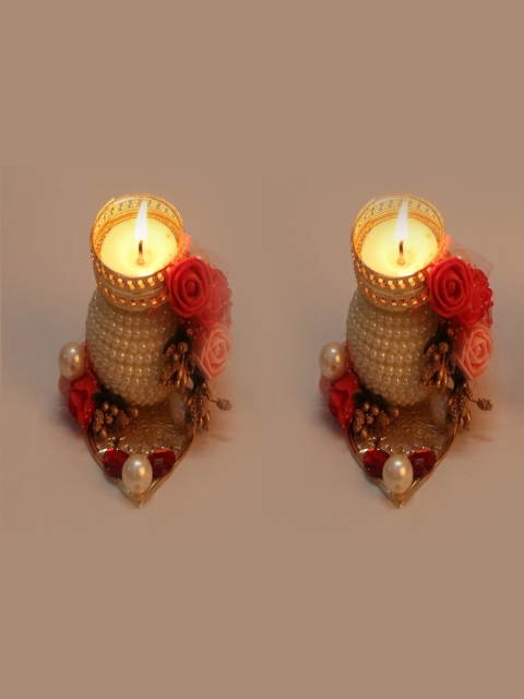 

PASSION PETALS Red Set of 2 Decorative Candle Holders