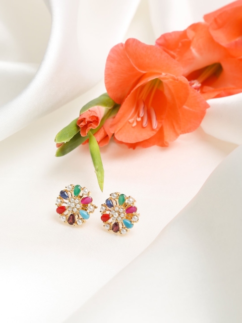 

Ruby Raang Multicoloured Contemporary Drop Earrings, Multi