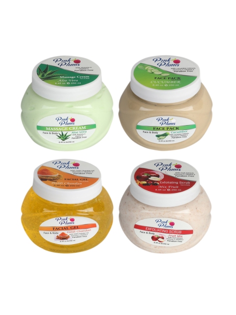 

Pink Plums Set of 4 Skin Care Gift Set, Multi