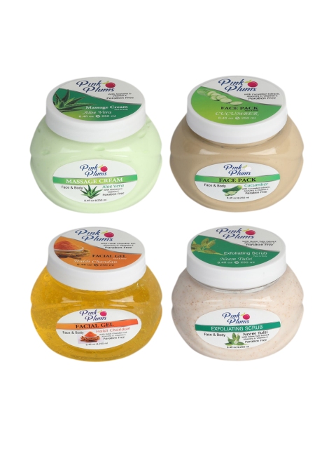 

Pink Plums Unisex Paraben Free Cucumber Haldi & Chandan Neem Tulsi Facial Kit 1000ml, Multi