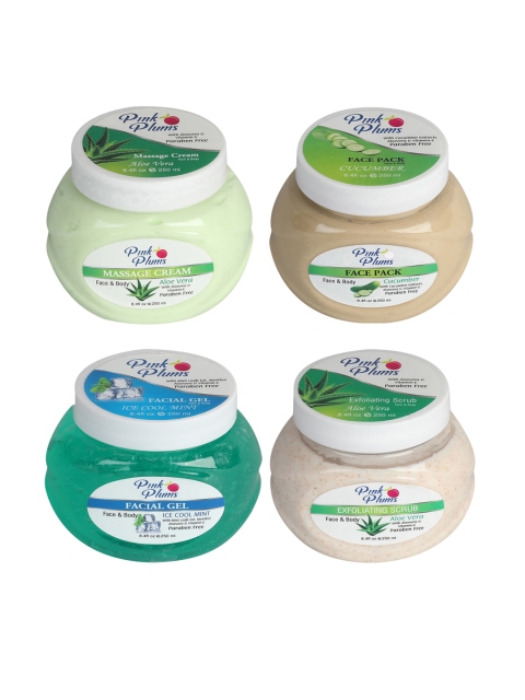 

Pink Plums Cucumber Ice Cool Mint Face & Body Massage creams Face & Body Face Pack 1000 ml, Multi