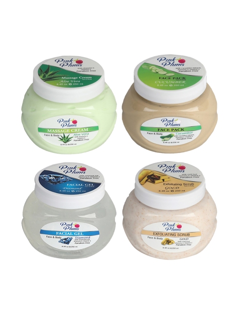 

Pink Plums Cucumber Diamond Gold Face & Body Massage Cream Face Pack 1000 ml, Multi