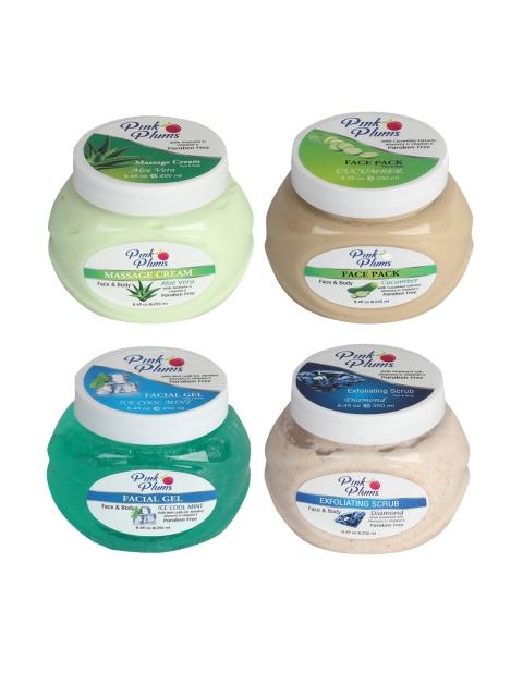 

Pink Plums Cucumber Ice Cool Mint Diamond Face & Body Massage Cream 1000 ml, Multi