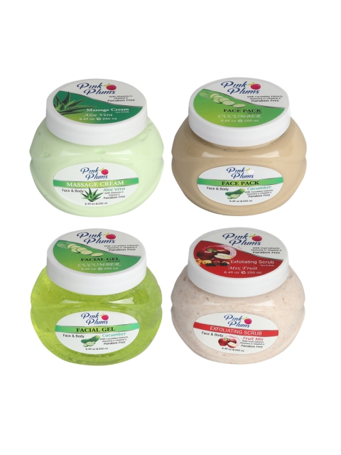 

Pink Plums Unisex Paraben Free Cucumber Fruit mix Facial Kit 1000ml, Multi