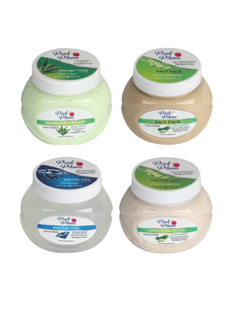 

Pink Plums Cucumber Diamond Face & Body Massage cream Face & Body Face Pack 1000 ml, Multi