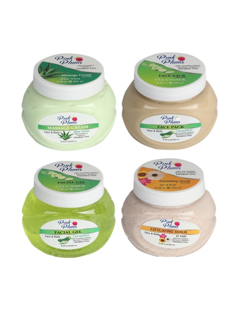 

Pink Plums Unisex Paraben Free Cucumber D-Tan Facial Kit 1000ml, Multi