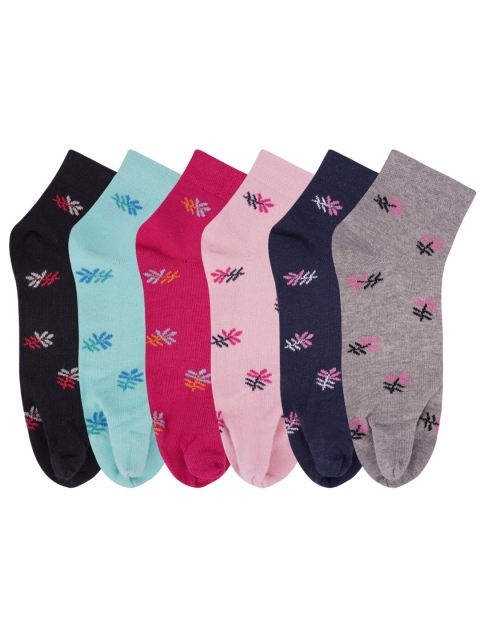 

N2S NEXT2SKIN Women Pack Of 6 Assorted Ankle-Length Socks