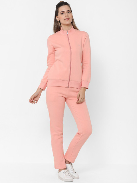 

Sweet Dreams Women Peach Pink Coloured Solid Tracksuits