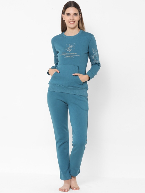 

Sweet Dreams Women Blue & Grey Printed Night Suit