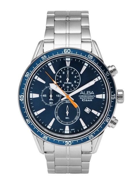 

Alba Men Blue Dial & Silver Toned Stainless Steel Bracelet Style Straps Analogue Watch AM3829X1