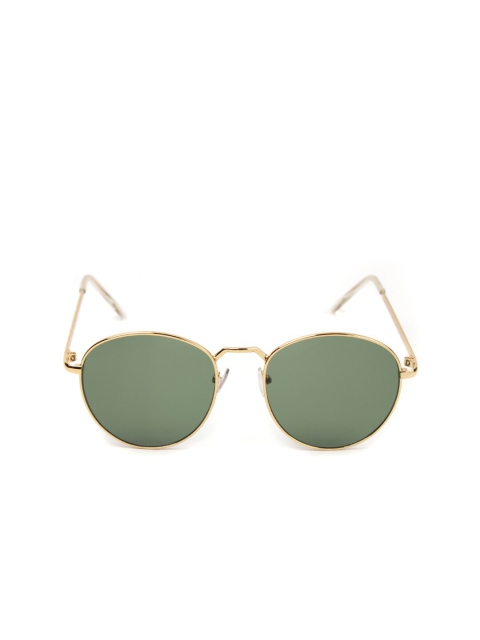 

FUZOKU Unisex Green Lens & Gold-Toned Round Sunglasses FZKSS2020SG0292