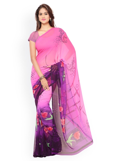

Ligalz Magenta & Purple Georgette Printed Saree