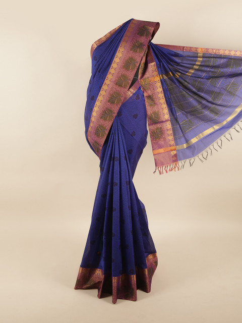 

Pothys Blue & Green Ethnic Motifs Silk Cotton Saree