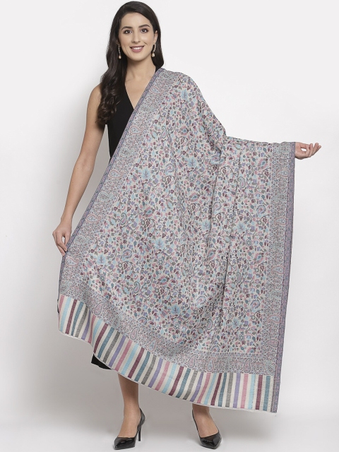 

Pashtush Women Blue & Pink Printed Woolen Shawl