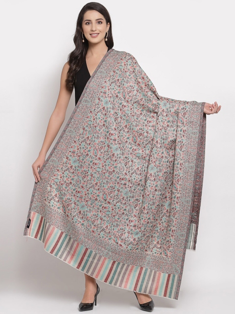 

Pashtush Women Grey & Blue Woven-Design Shawl