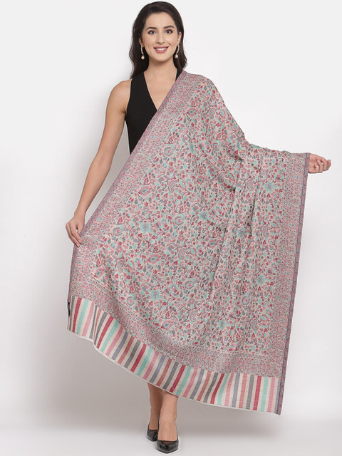

Pashtush Women Beige & Blue Woven-Design Shawl