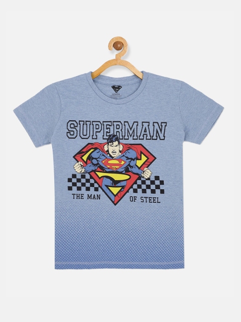 

Kids Ville Boys Blue Superman Printed T-shirt