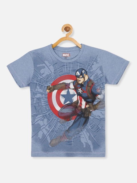 

Kids Ville Boys Blue Captain America Printed T-shirt