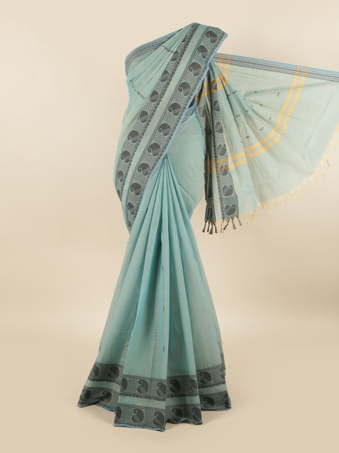 

Pothys Blue & Black Ethnic Motifs Pure Cotton Saree