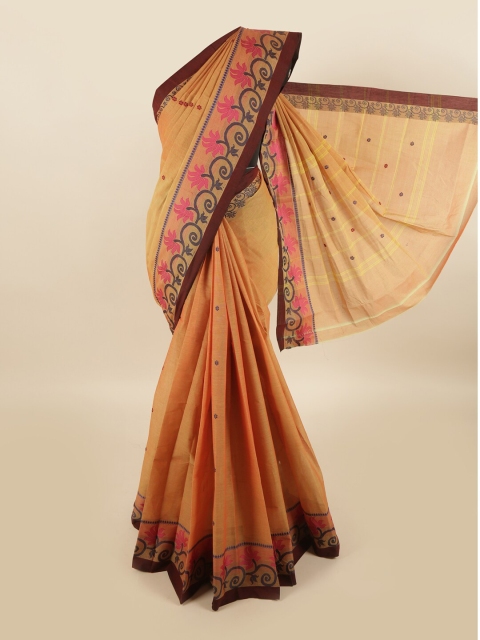 

Pothys Gold & Pink Ethnic Motifs Pure Cotton Saree
