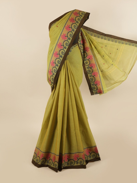 

Pothys Green & Brown Woven Design Pure Cotton Saree