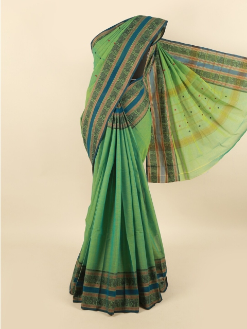 

Pothys Green & Blue Woven Design Pure Cotton Saree