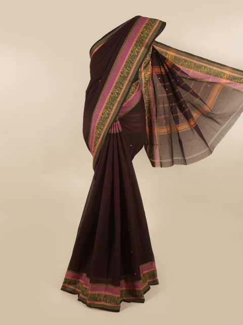 

Pothys Burgundy & Green Ethnic Motifs Pure Cotton Saree