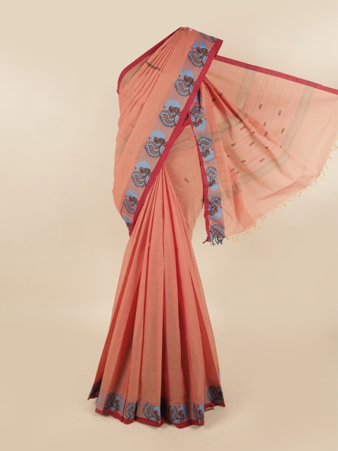 

Pothys Mauve & Blue Woven Design Pure Cotton Saree