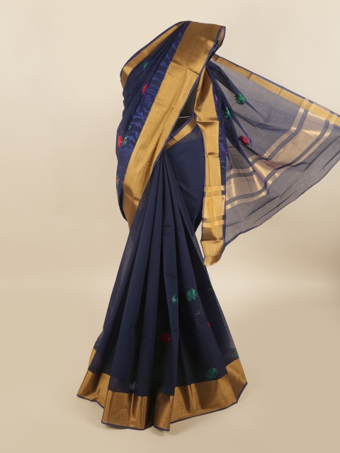 

Pothys Blue & Red Ethnic Motifs Silk Cotton Saree
