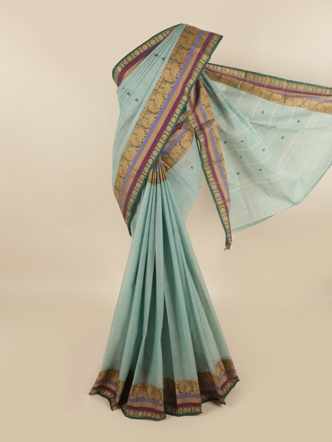 

Pothys Green & Pink Woven Design Zari Pure Cotton Saree