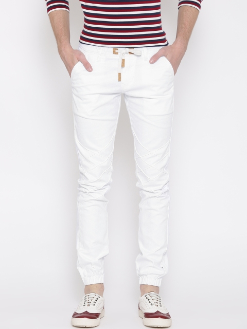 

Rodamo Men White Slim Fit Mid-Rise Clean Look Jogger Jeans