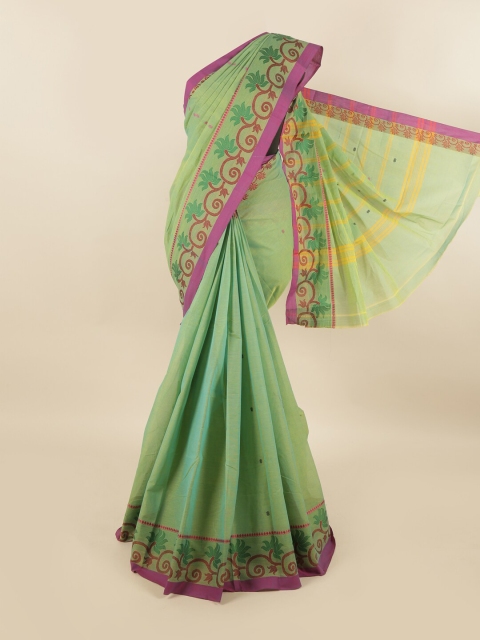 

Pothys Green & Pink Ethnic Motifs Pure Cotton Saree