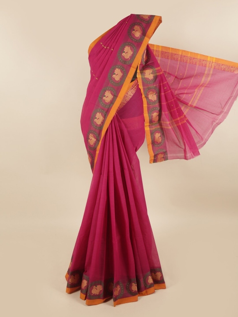 

Pothys Magenta & Green Pure Cotton Saree